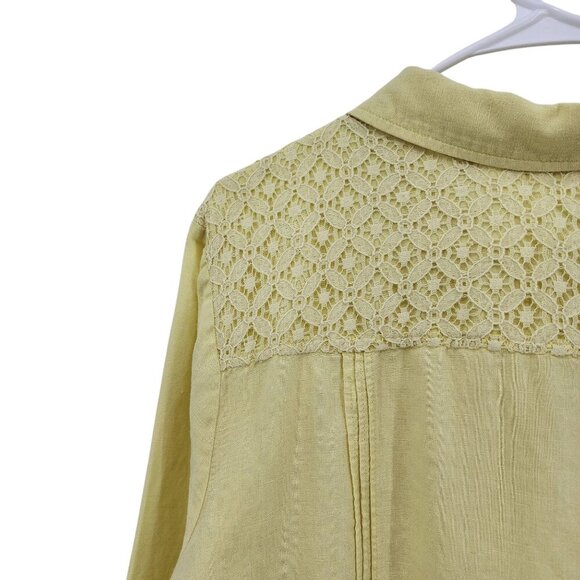 Soft Surroundings Women's Linen Blend Button Front Shirt - XL - Picture 5 of 8